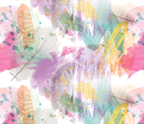 Painted Feather fabric by house_of_henry on Spoonflower - custom fabric