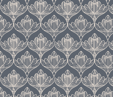 steel_gray_lotus fabric by crystal_walen on Spoonflower - custom fabric