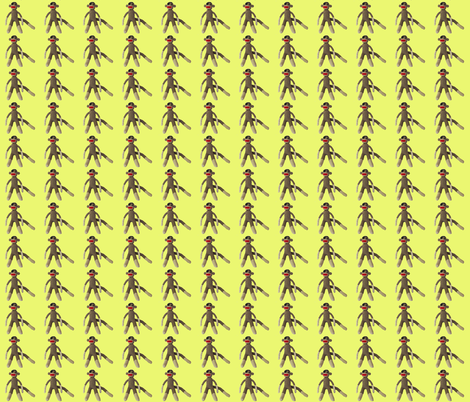 Pirate sock monkey in yellow fabric by shelleyfaye on Spoonflower - custom fabric