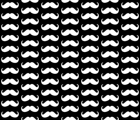 mustache bigger black fabric by katarina on Spoonflower - custom fabric