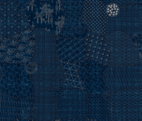 Sashiko: The Collection Sampler fabric by bonnie_phantasm on Spoonflower - custom fabric