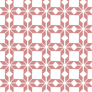 snowflake white red