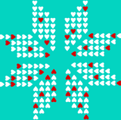 scandinavian snowflake aqua red