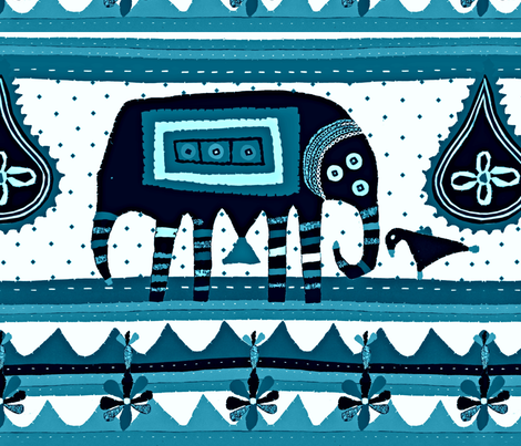friends blue fabric by chicca_besso on Spoonflower - custom fabric