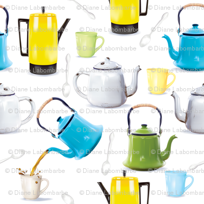 Vintage Tin Kettles and Coffee Pots