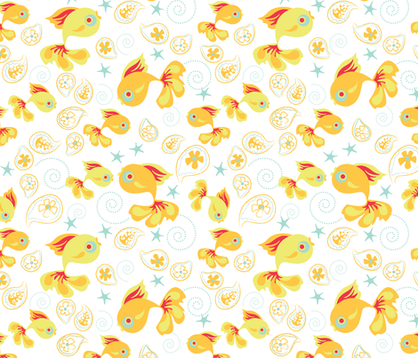 One Fish Two Fish - White fabric by oddlyolive on Spoonflower - custom fabric