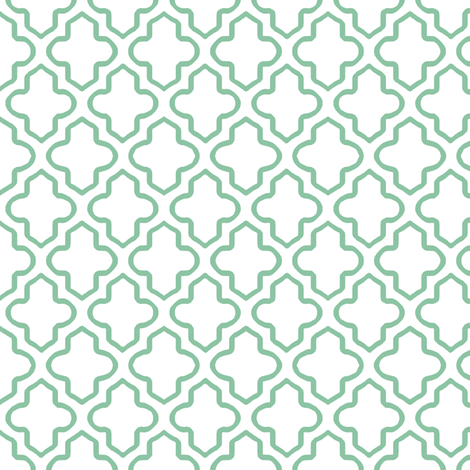 Hollow Moroccan Quatrefoil in Mint fabric by fridabarlow on Spoonflower - custom fabric