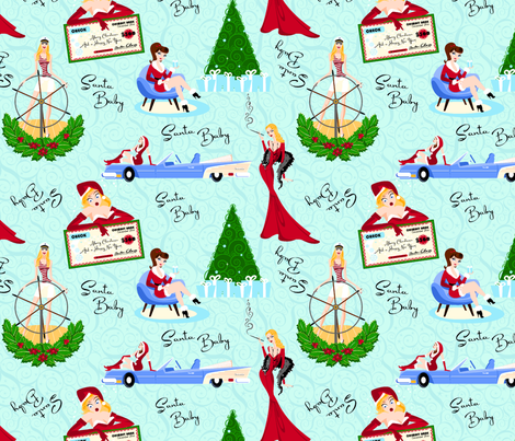Santa Baby fabric by elizabethhamptonsouth on Spoonflower - custom fabric