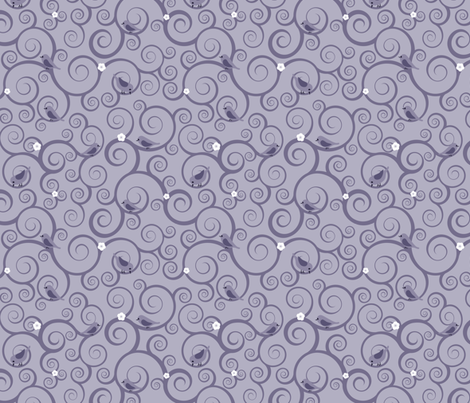 Purple Bird Swirls
