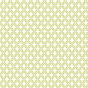 Hollow Moroccan Quatrefoil in Chartreuse