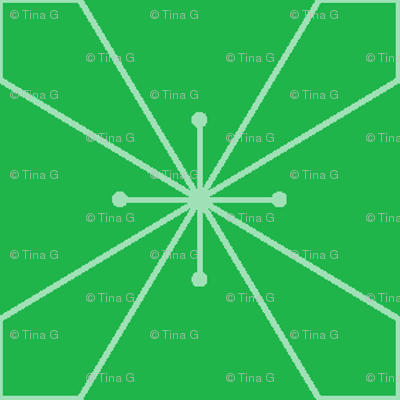 Graphic Snowflakes Green - Large