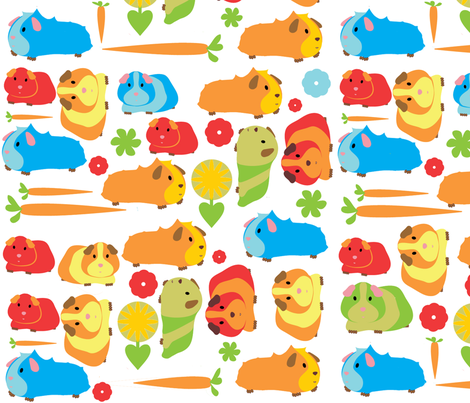 Guinea Pig Patch sized for Decals  fabric by upcyclepatch on Spoonflower - custom fabric