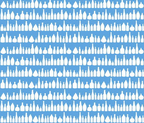 Bottles Blue fabric by projectm on Spoonflower - custom fabric