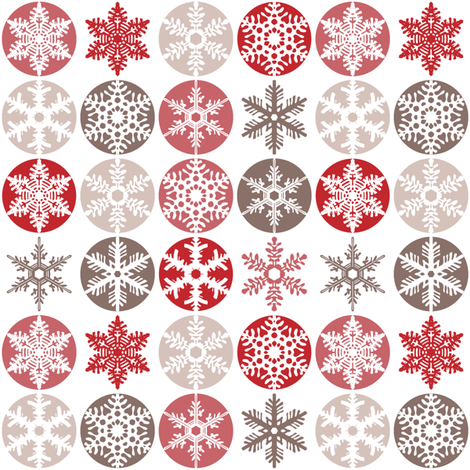 Snowflakes - candy cane colours