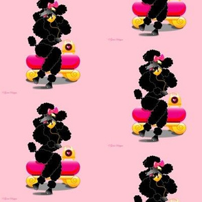 Retro Black Poodle in Telephone
