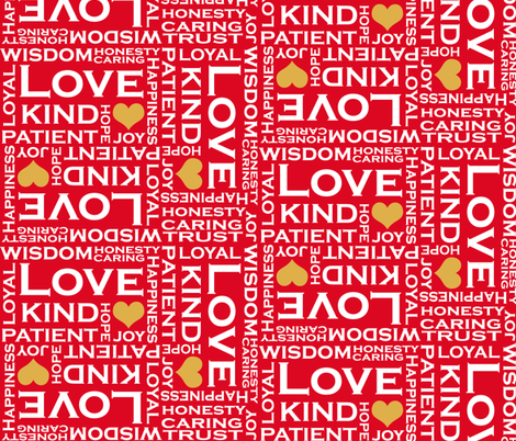 Love is Everything - Red and White fabric by fridabarlow on Spoonflower - custom fabric