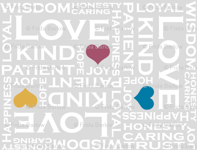 Love is Everything - in Gray Background