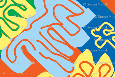 Surfin' Menton in the Summer - Matisse-like Medallions