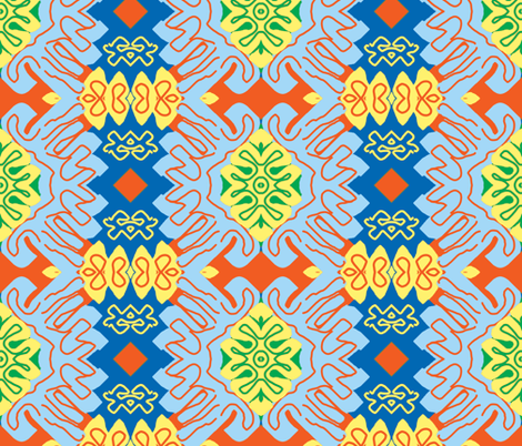 Surfin' Menton in the Summer - Matisse-like Medallions fabric by susaninparis on Spoonflower - custom fabric