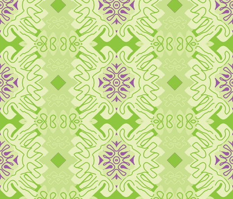 Damask Effect in Greens - Matisse-like Medallions fabric by susaninparis on Spoonflower - custom fabric