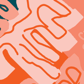 Damask Effect in Oranges - Matisse-like Medallions