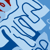 Damask Effect in Blues - Matisse-like Medallions