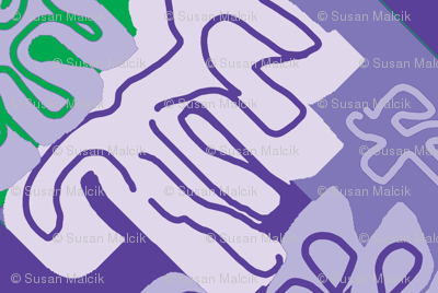 Damask Effect in Lavender - Matisse-like Medallions