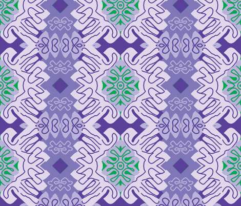 Damask Effect in Lavender - Matisse-like Medallions fabric by susaninparis on Spoonflower - custom fabric