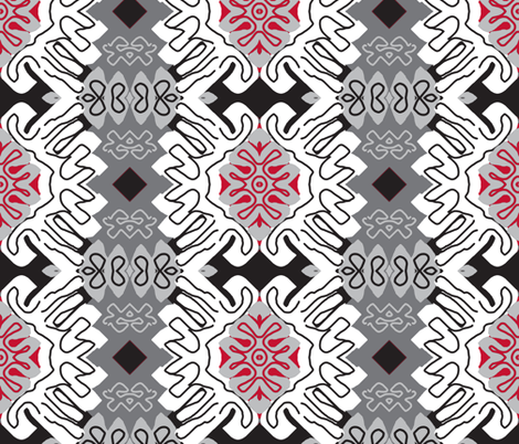 Damask Effect in Neutrals - Matisse-like Medallions fabric by susaninparis on Spoonflower - custom fabric