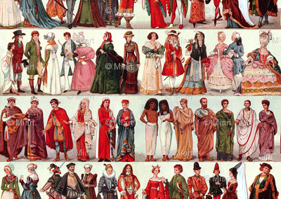 Wall paper (Large) Historic Fashion