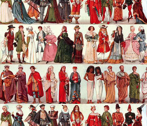 Wall paper (Large) Historic Fashion fabric by miart on Spoonflower - custom fabric