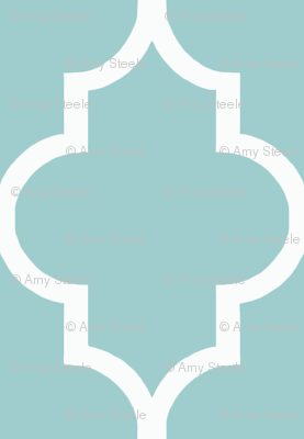 Blue and White Quatrefoil