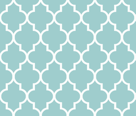 Blue and White Quatrefoil fabric by sparrowsong on Spoonflower - custom fabric