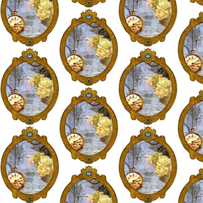 Steampunk & Yellow Roses Framed