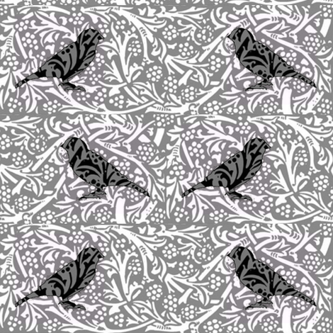 Bird Songs 22 - Duet in Black and White fabric by dovetail_designs on Spoonflower - custom fabric