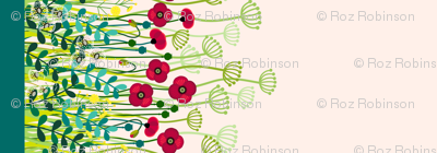 meadow flowers poppy border - single large