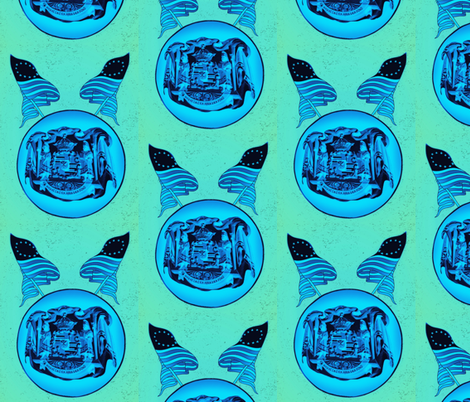 USA flags & Hawaiian Logo fabric by waiomaotiki on Spoonflower - custom fabric