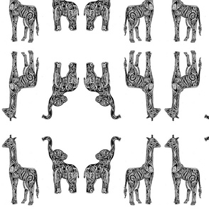 Tribal Animals (Elephants & Giraffes)
