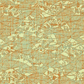Garden Textures - dusty miller - robin's egg blue, rust & sage