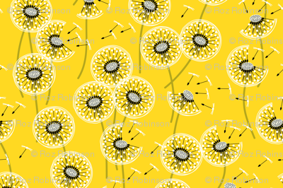 Fanciful flight - make a dandelion wish! - buttercup yellow