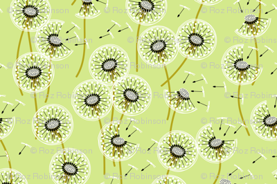 Fanciful flight - make a dandelion wish! - pale green