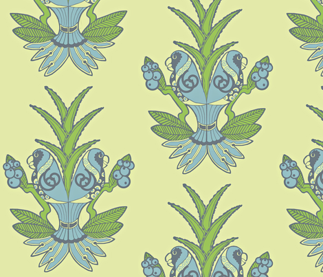 Fantasy_Love_Birds-ed fabric by shellyaloha on Spoonflower - custom fabric