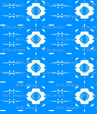 White Flowers  on blue background