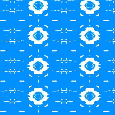 White Flowers  on blue background fabric by dk_designs on Spoonflower - custom fabric