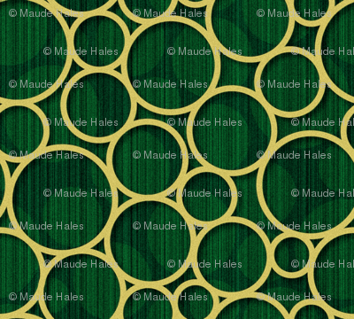 green spots with gold circles