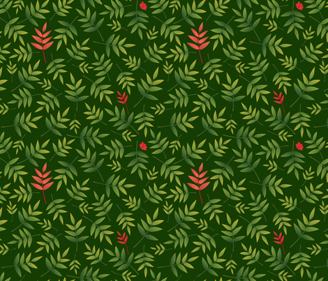 Nandina leaves-DarkGreen fabric by melhales on Spoonflower - custom fabric