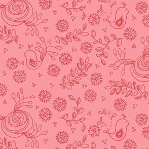 Love Birds - solid pink