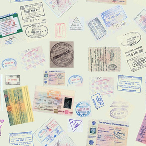 Passport Stamps-green