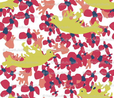 Yellow Warblers in Flowers