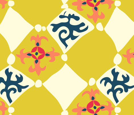 Pazyryk felt for Henri fabric by bee&lotus on Spoonflower - custom fabric
